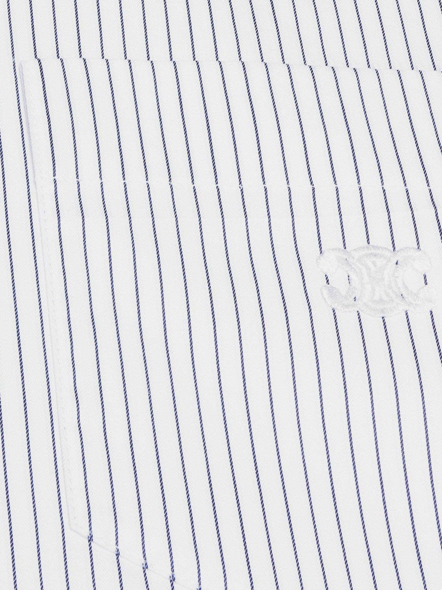 Celine Cropped Cotton Shirt With Striped Motif - 3