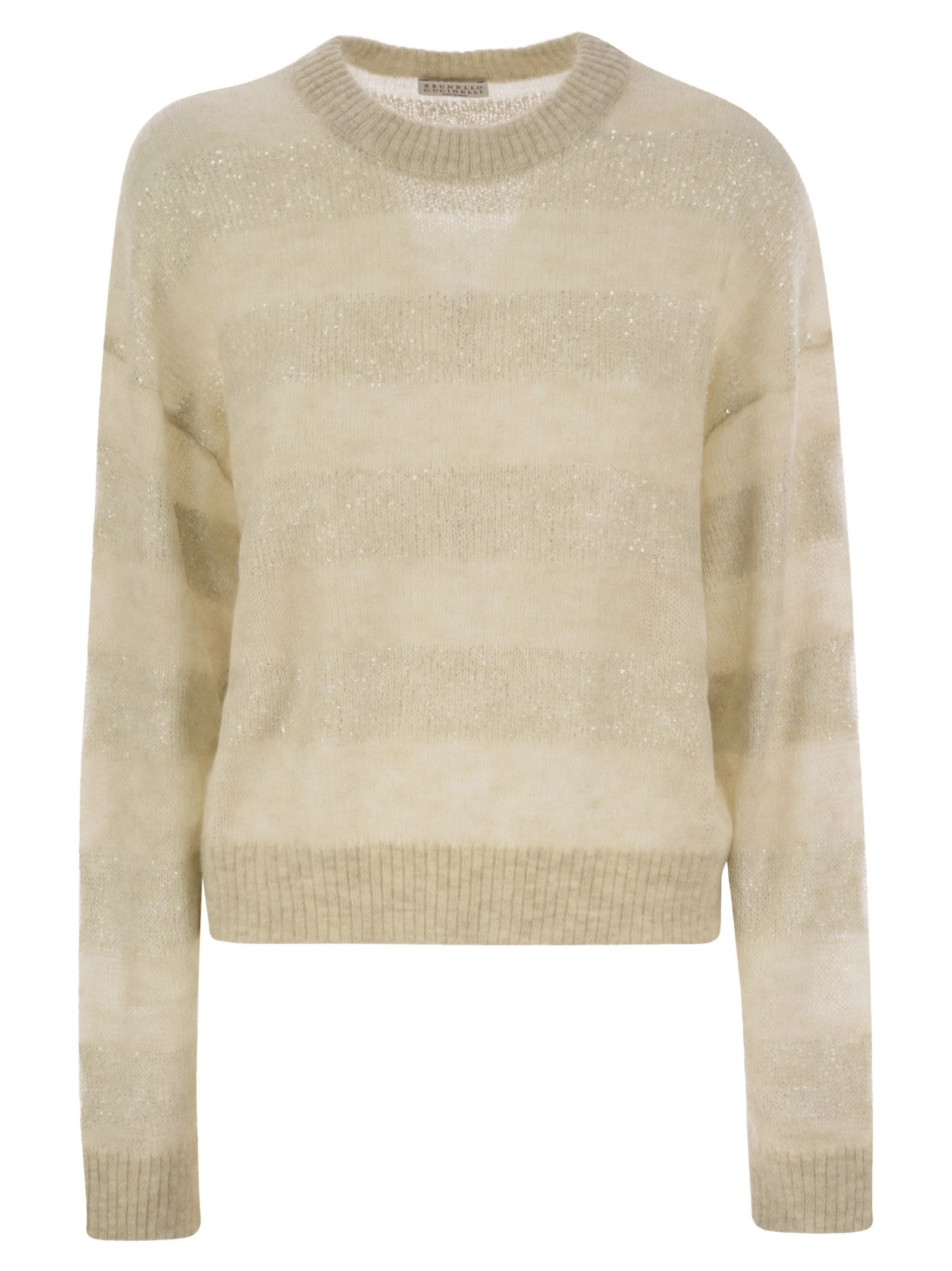 Brunello Cucinelli Women Striped Mohair And Wool Sweater - 1