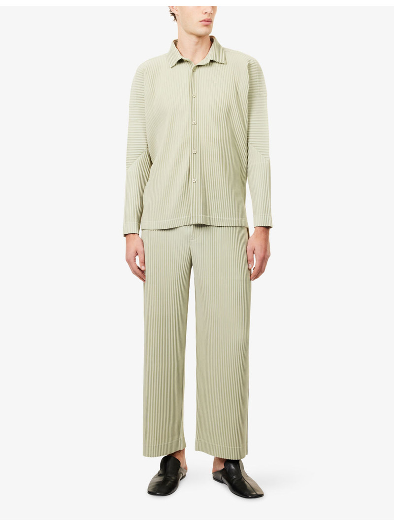 ISSEY MIYAKE Month Straight-Leg Pleats Knitted Trousers outlook