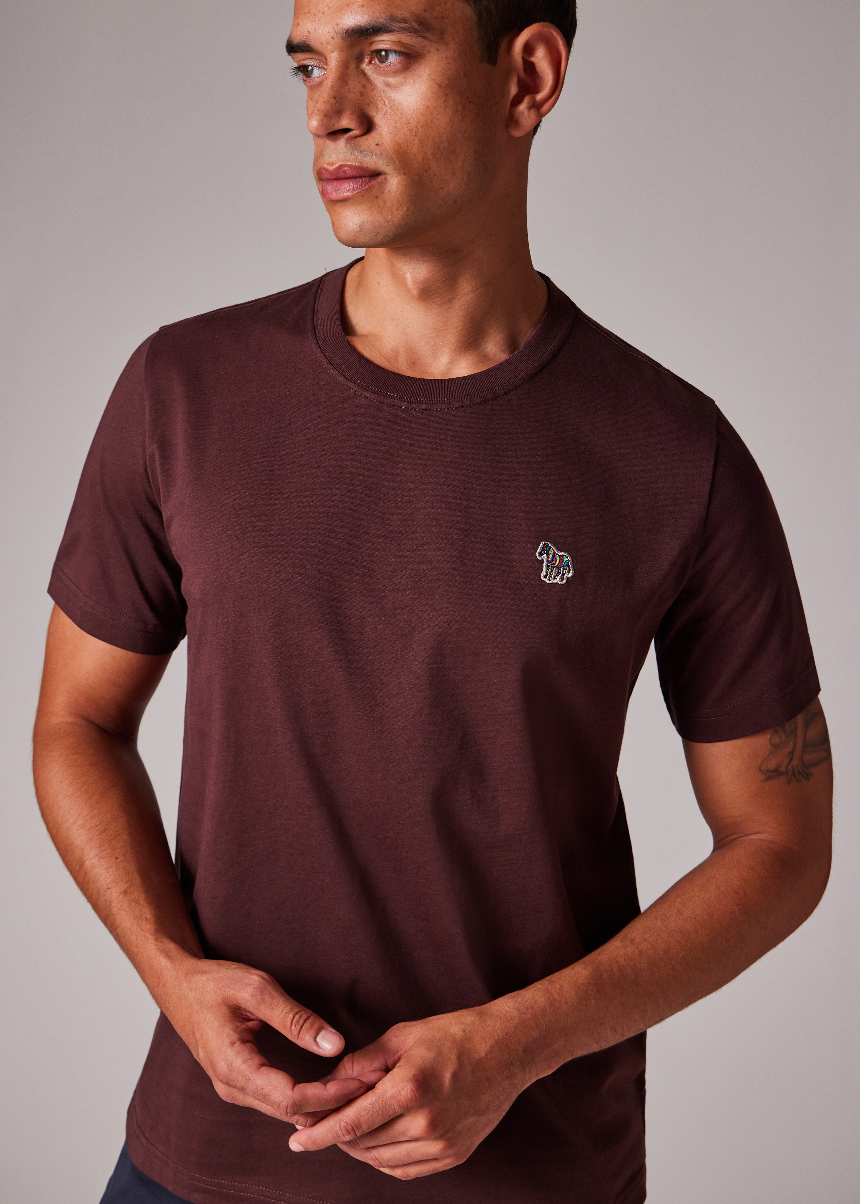 Burgundy Organic Cotton Zebra Logo T-Shirt - 3