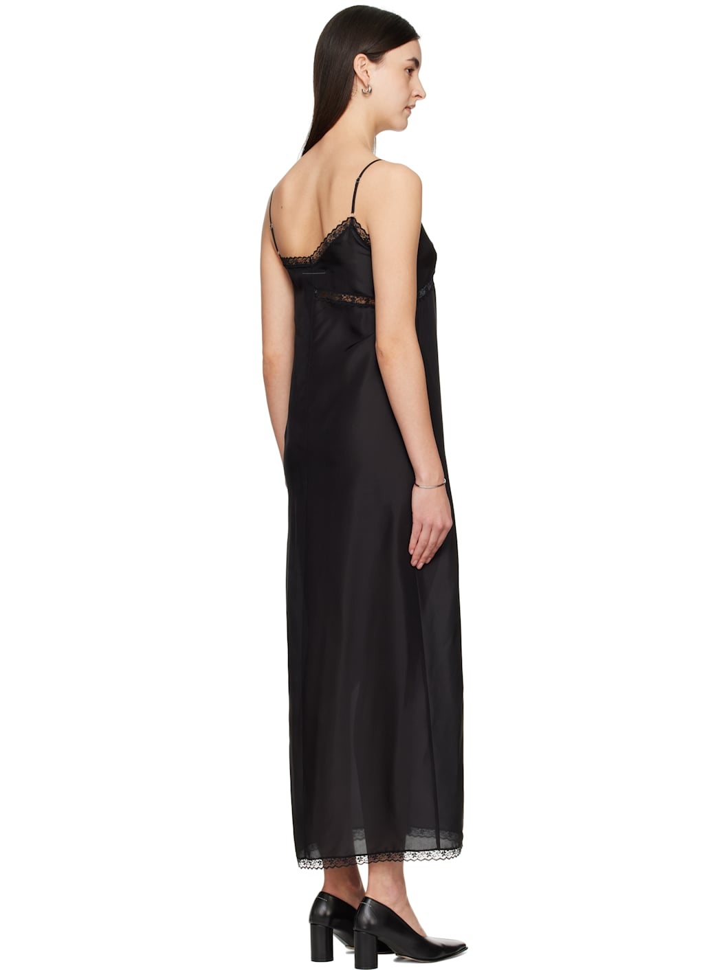 Black Light Silk Lace Maxi Dress - 3