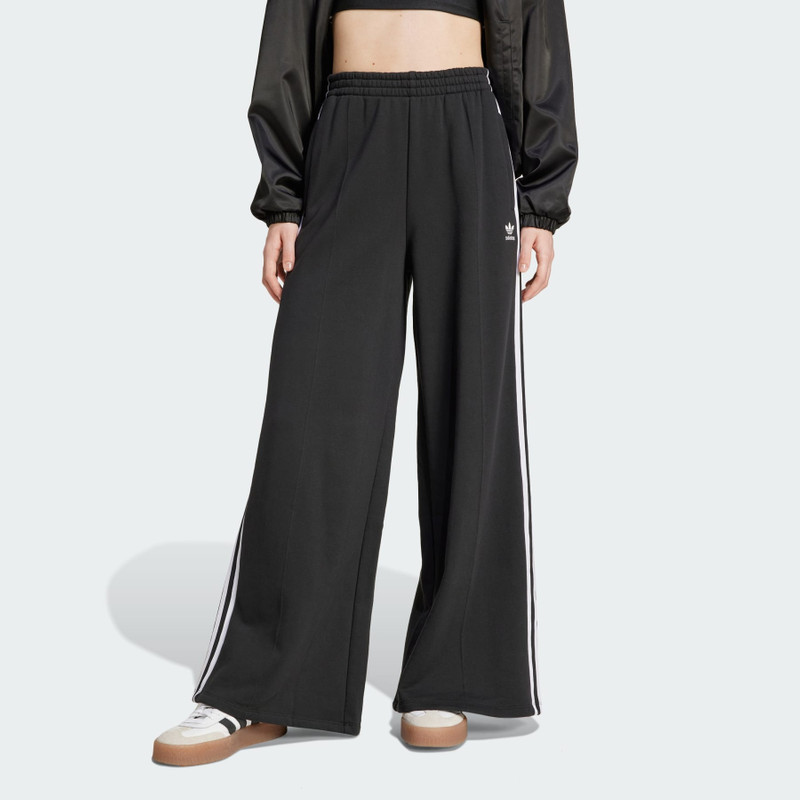 adidas Adicolor 3-Stripes Loose French Terry Wide Leg Pants outlook