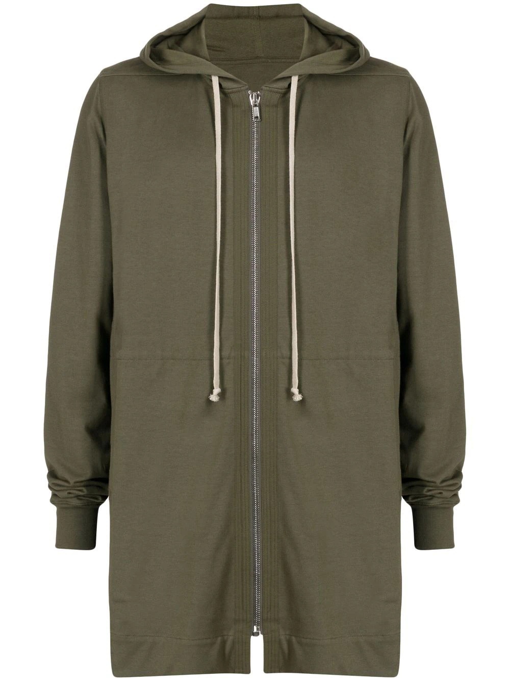 zip-up long-length hoodie - 1