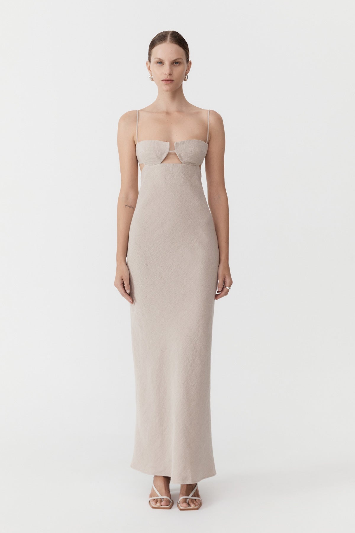 Linen Resort Dress - Natural - 5