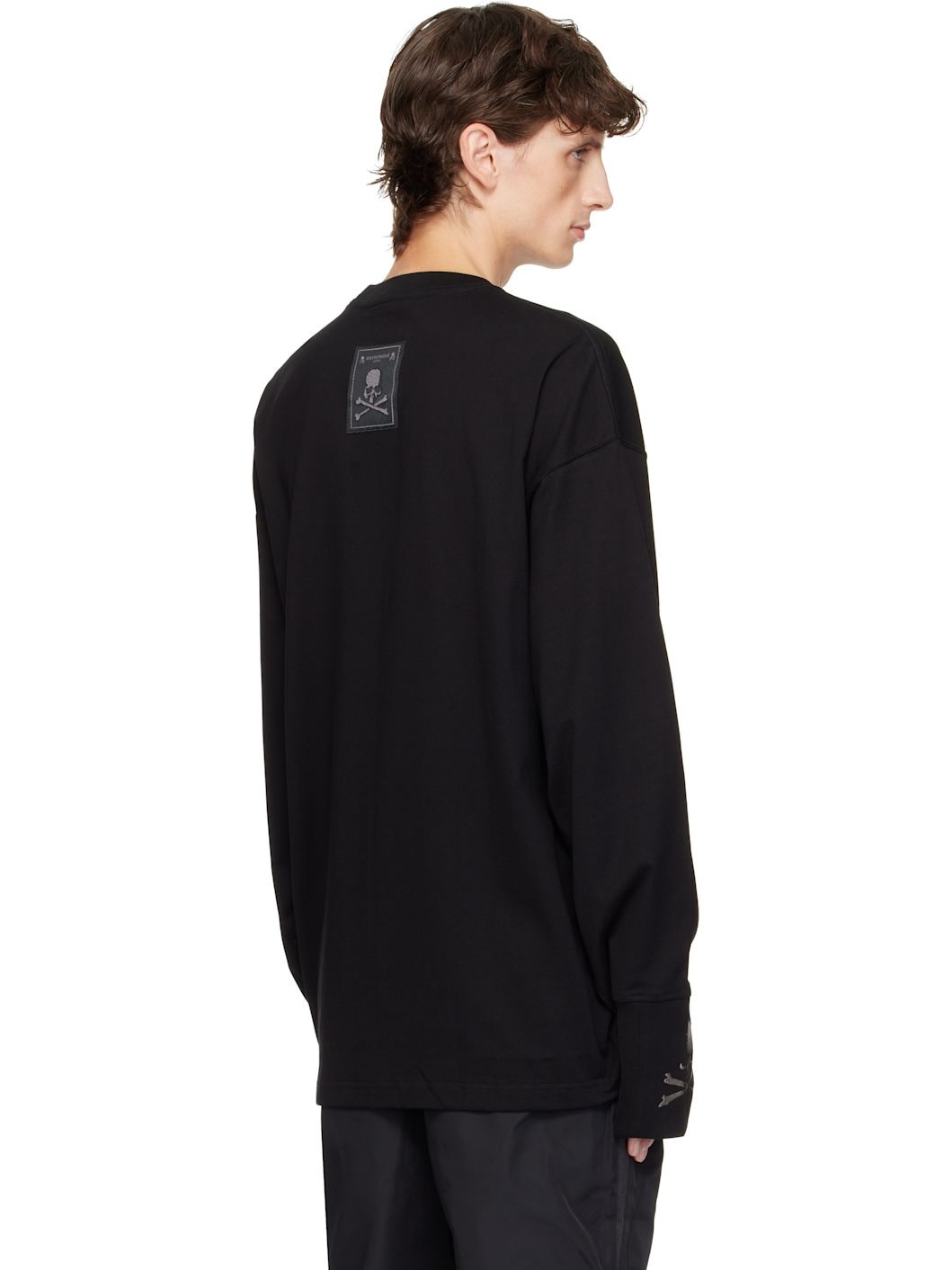 Black Boxy Fit Thumbhole Long Sleeve T-shirt - 3