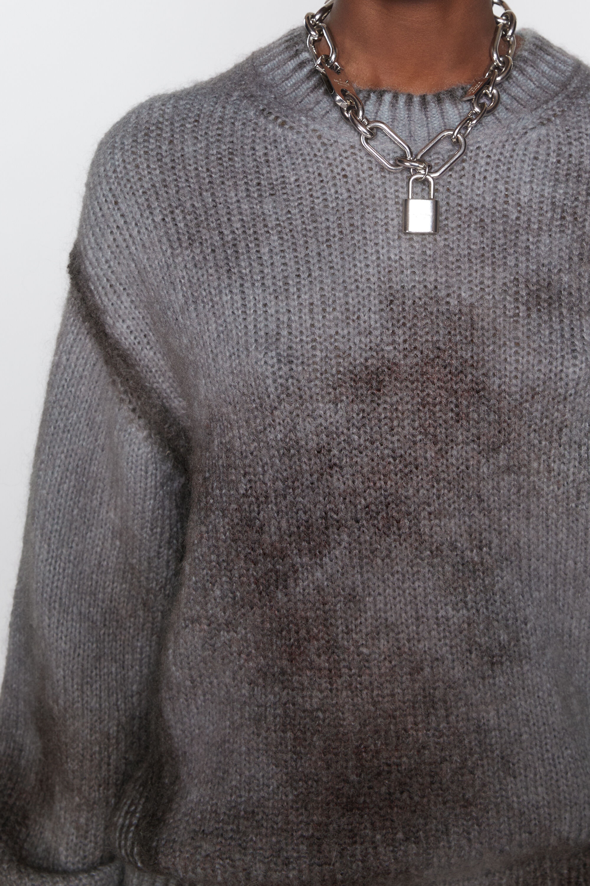 Sprayed knit jumper - Anthracite grey - 4