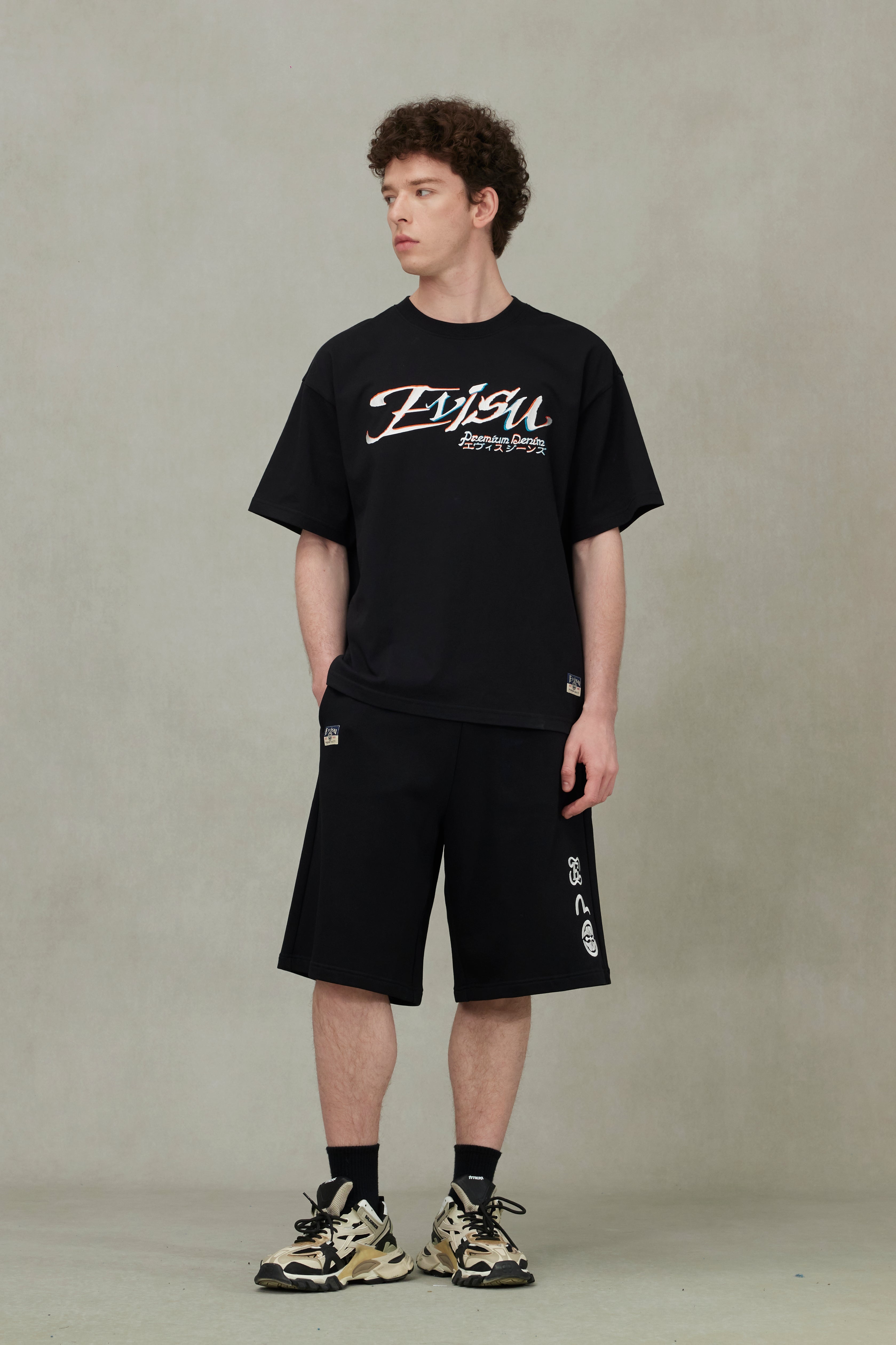 Logo and Kamon Embroidery Loose Fit T-Shirt - 3