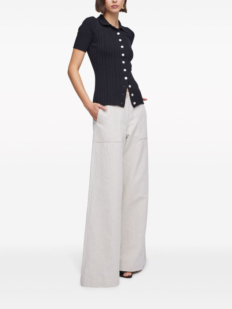 ANNA QUAN Avi button-up ribbed top outlook