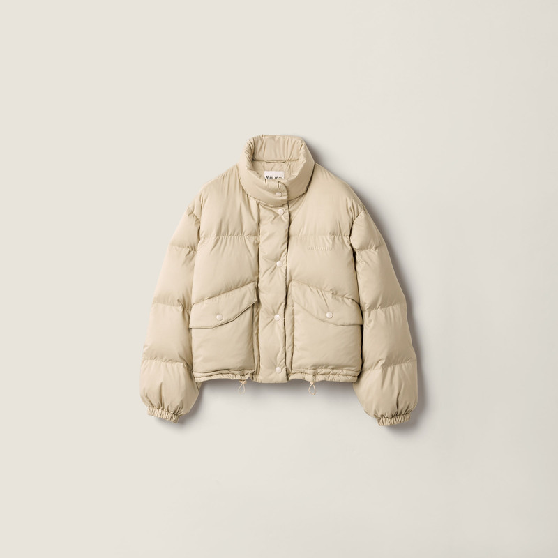 Technical pongé down jacket 1