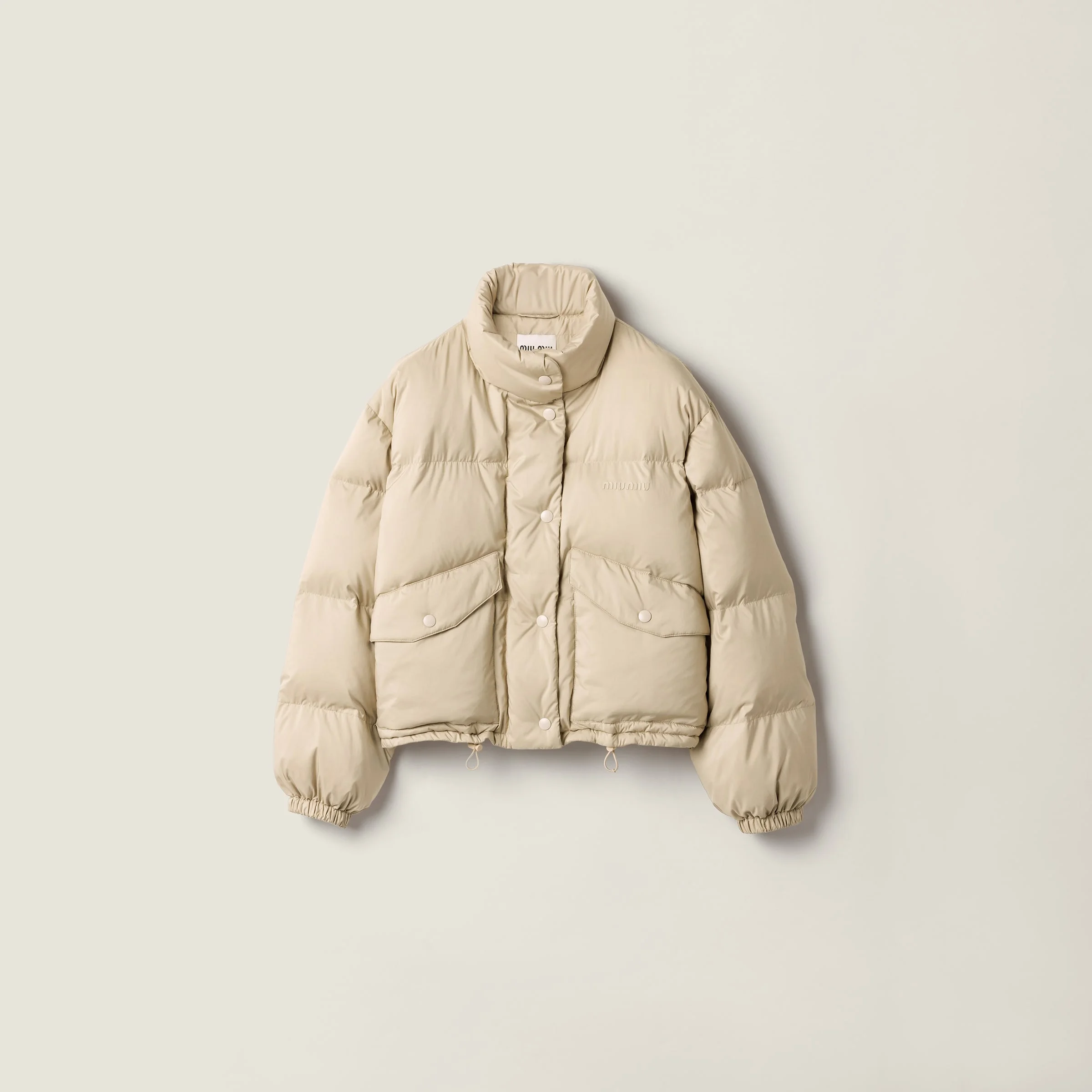 Technical pongé down jacket - 1