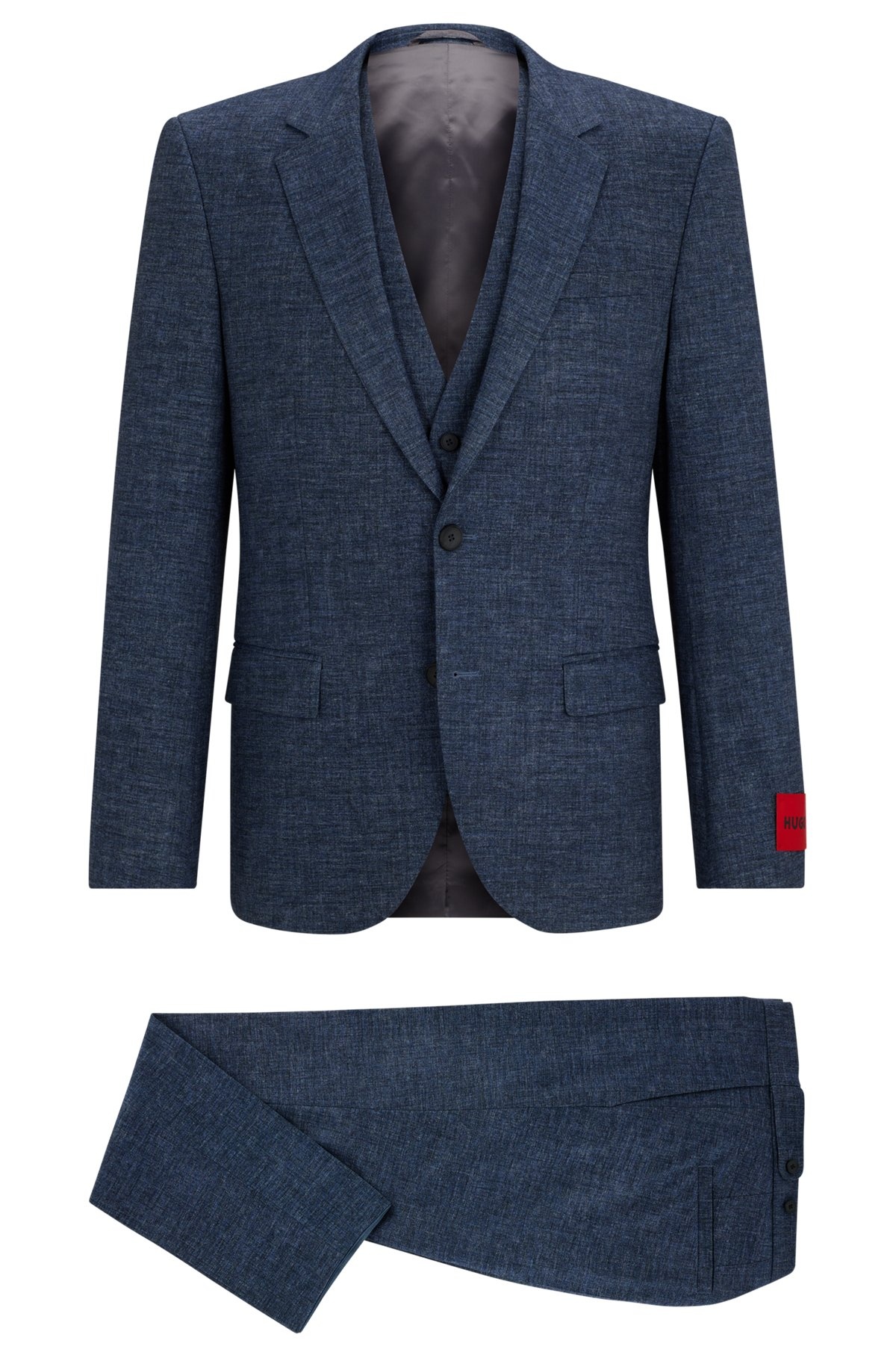 SLIM-FIT THREE-PIECE SUIT IN PERFORMANCE-STRETCH JERSEY - 9