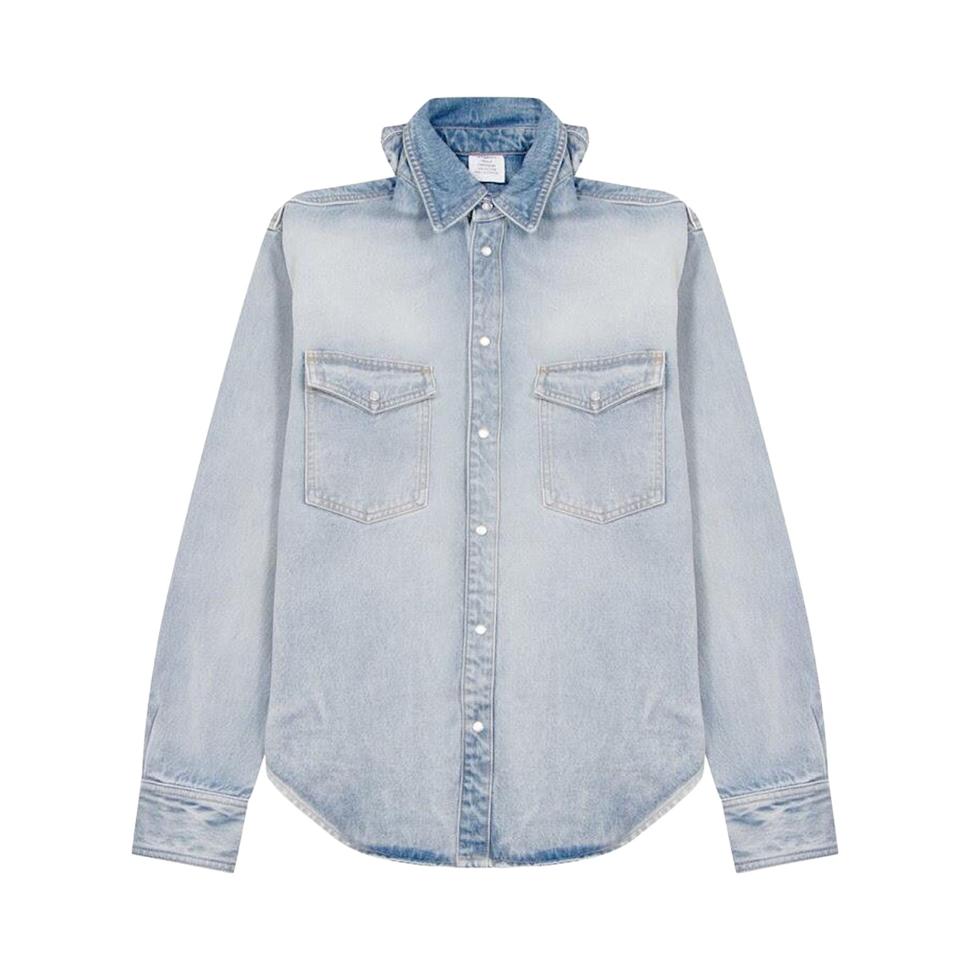 Vetements Front-Back Denim Shirt 'Light Blue' - 1