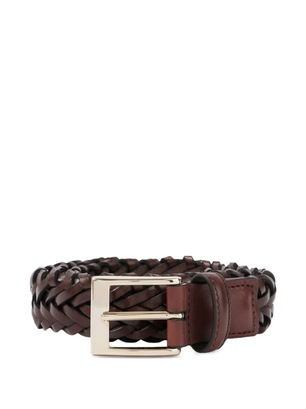 braided leather belt - 1