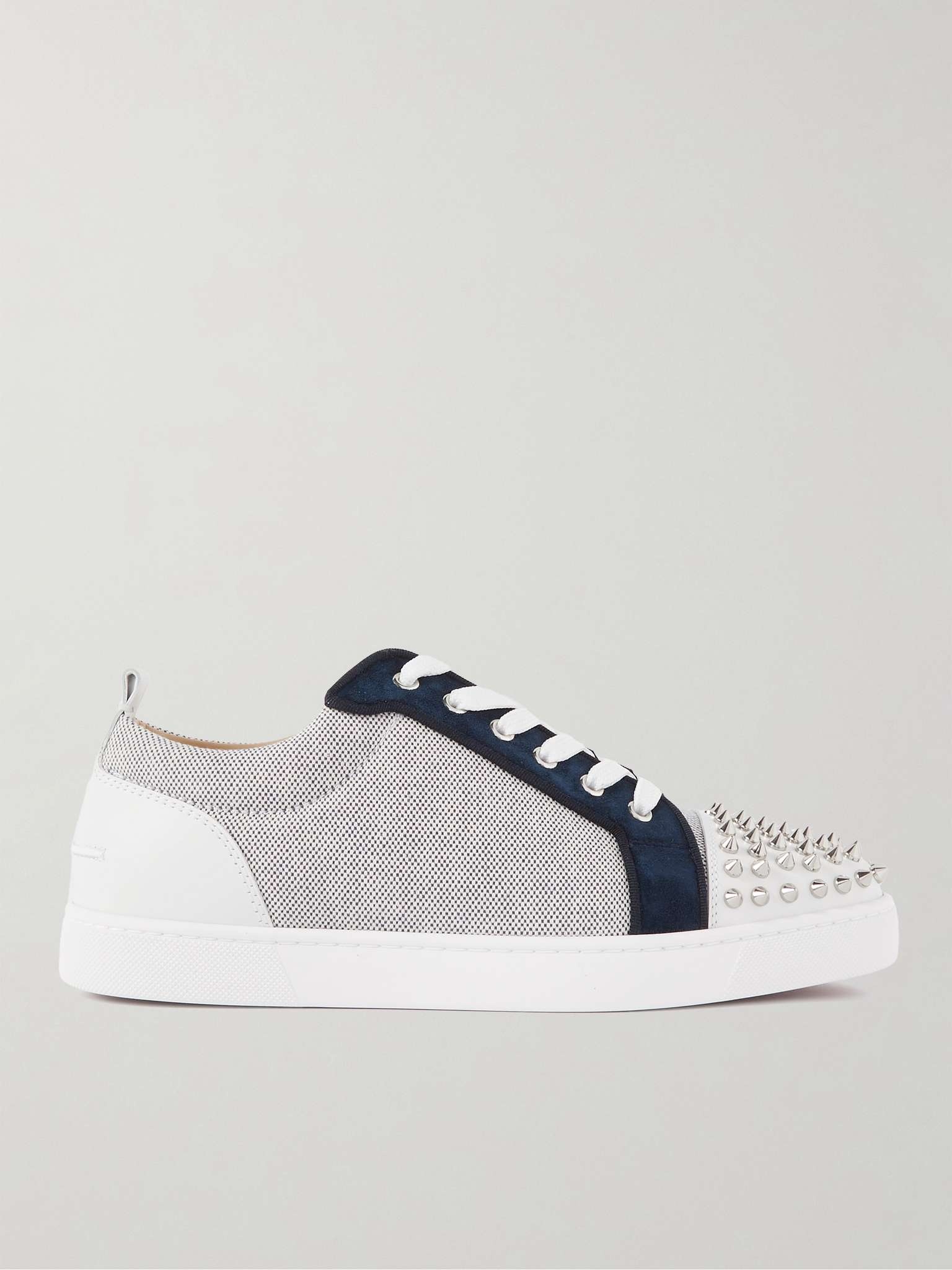 Louis Junior Studded Leather-Trimmed Canvas Sneakers - 1