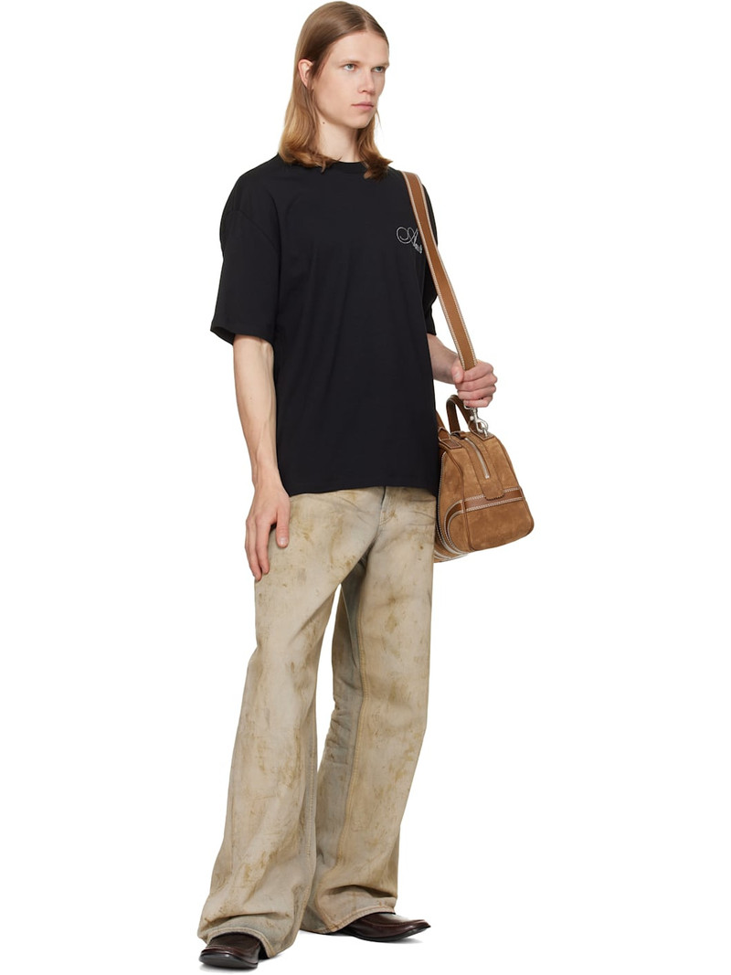 AMIRI Black Crystal Amiri Script Oversized T-shirt outlook