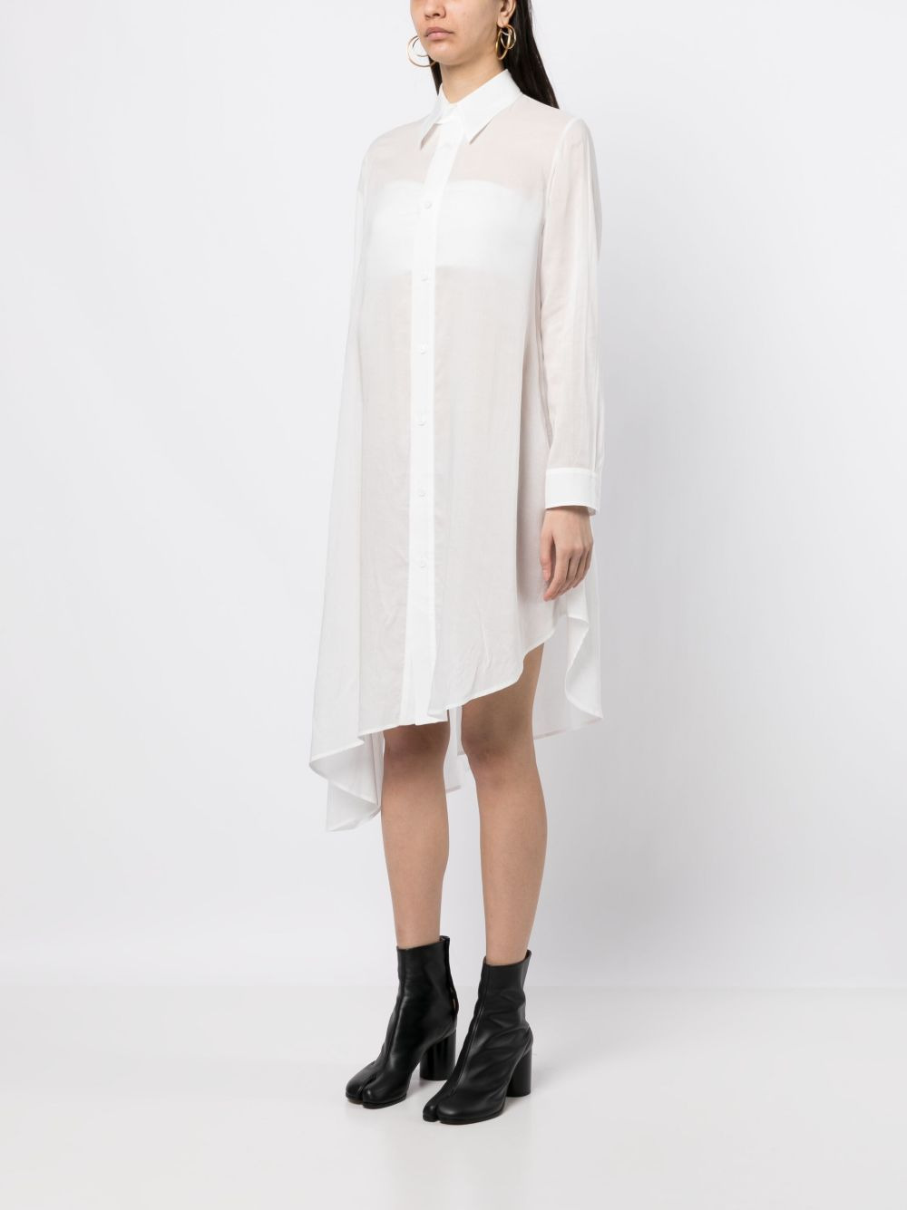 draped-detail asymmetric dress - 3