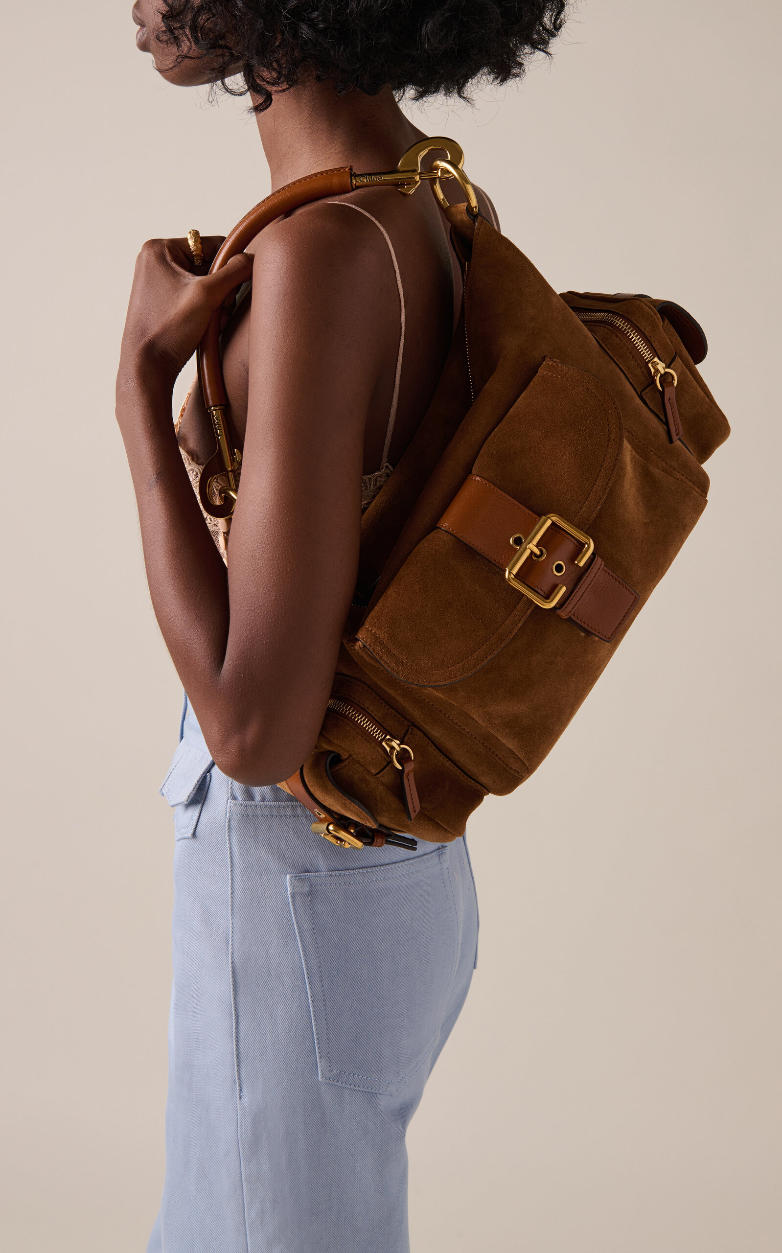Camera Suede Shoulder Bag brown - 2