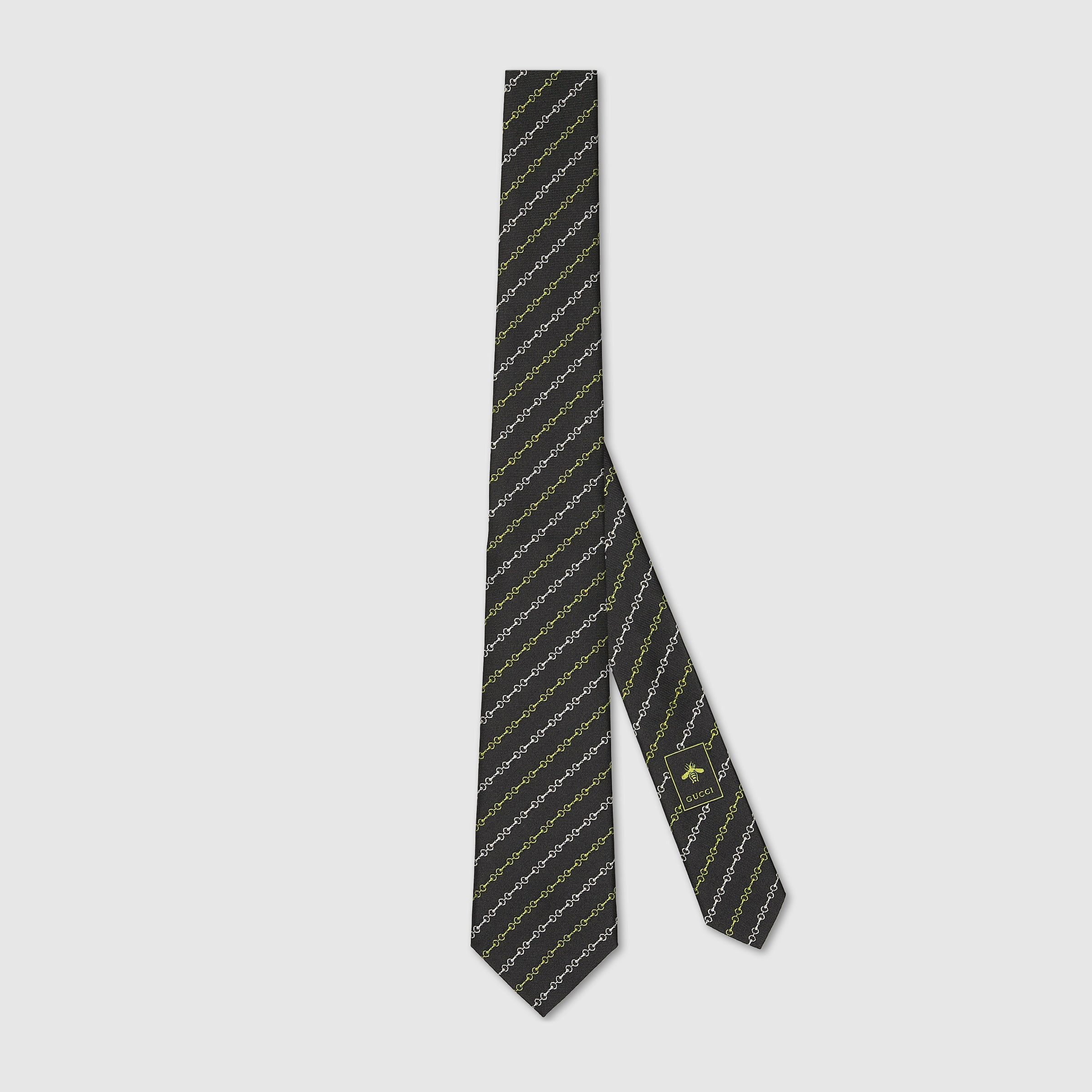 Horsebit silk jacquard tie - 1