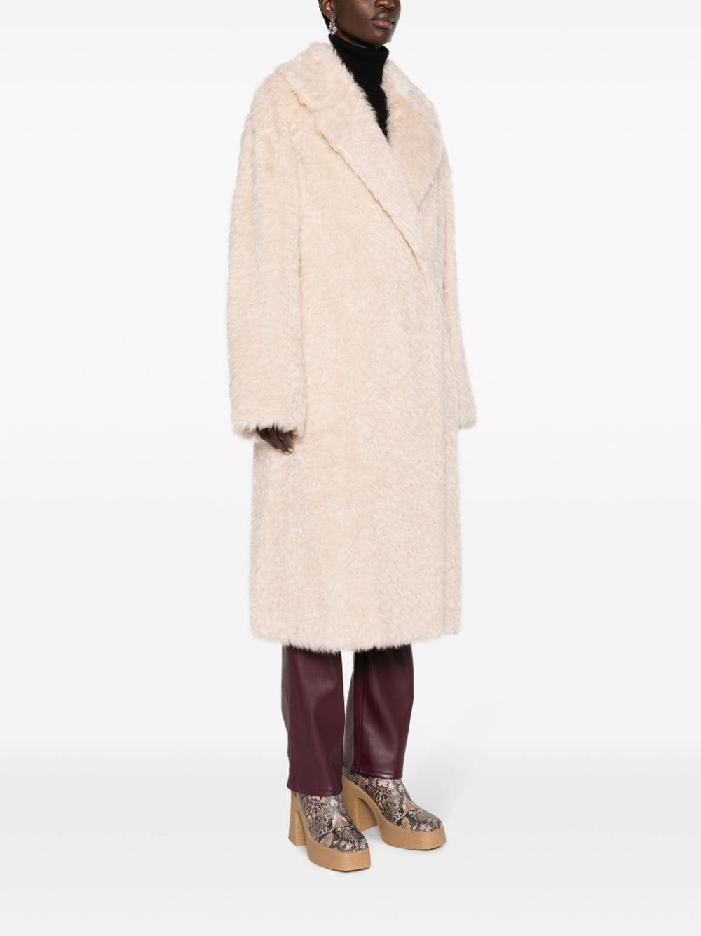 long faux-fur coat - 3