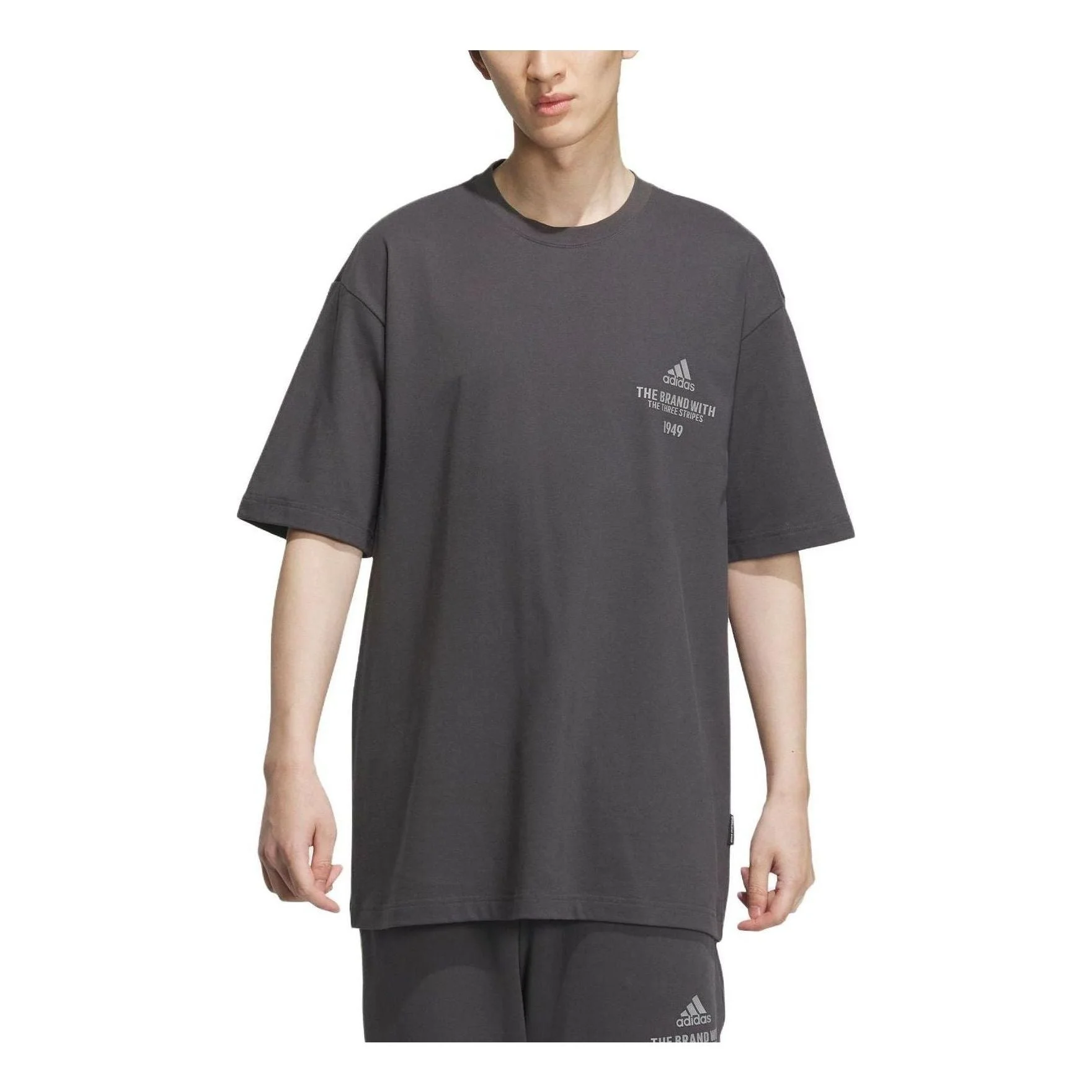 adidas Verbiage T-Shirts 'Grey White' IP3925 - 1