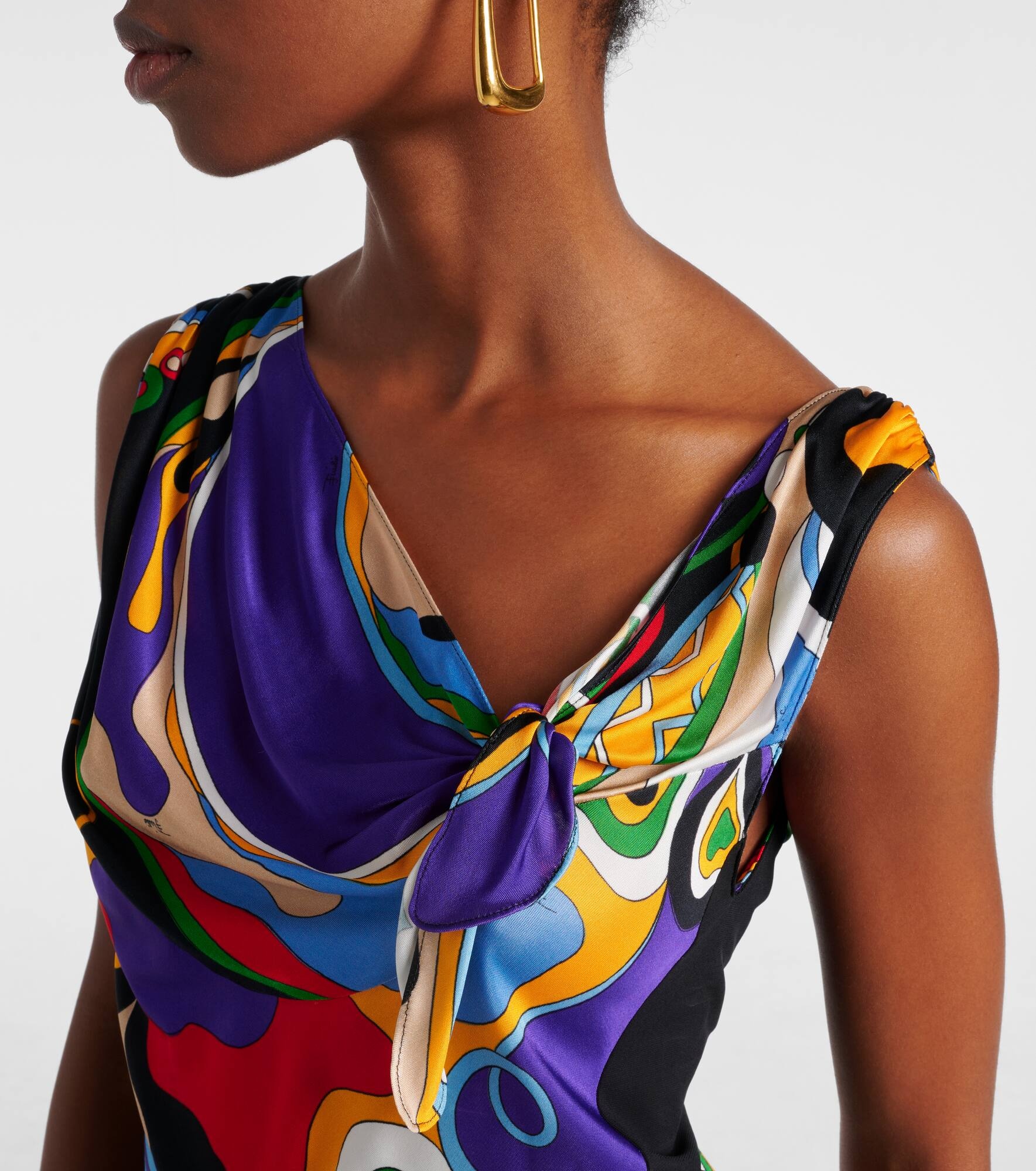 Orchidee tie-neck top - 4