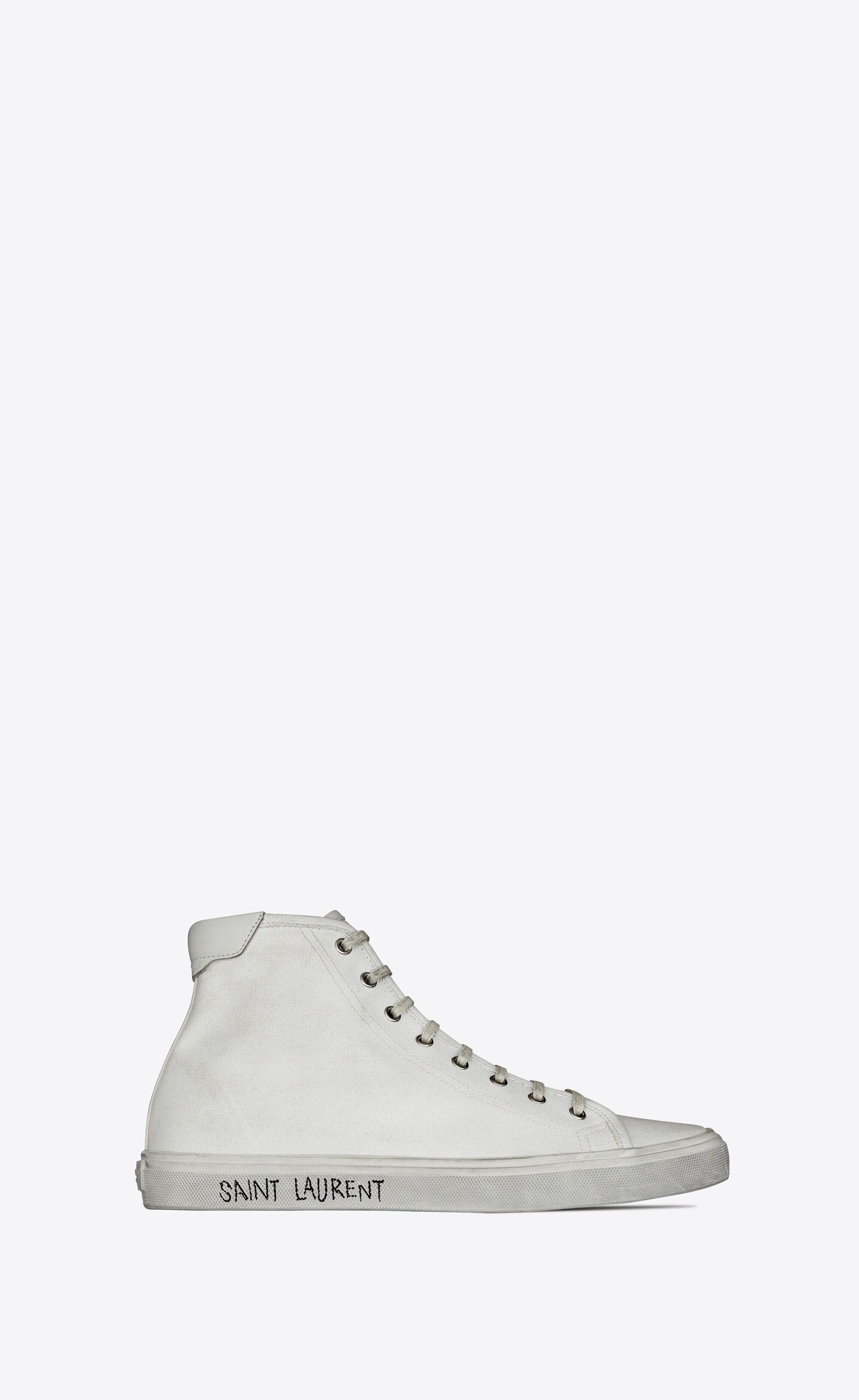 malibu mid-top sneakers in canvas and leather - 1