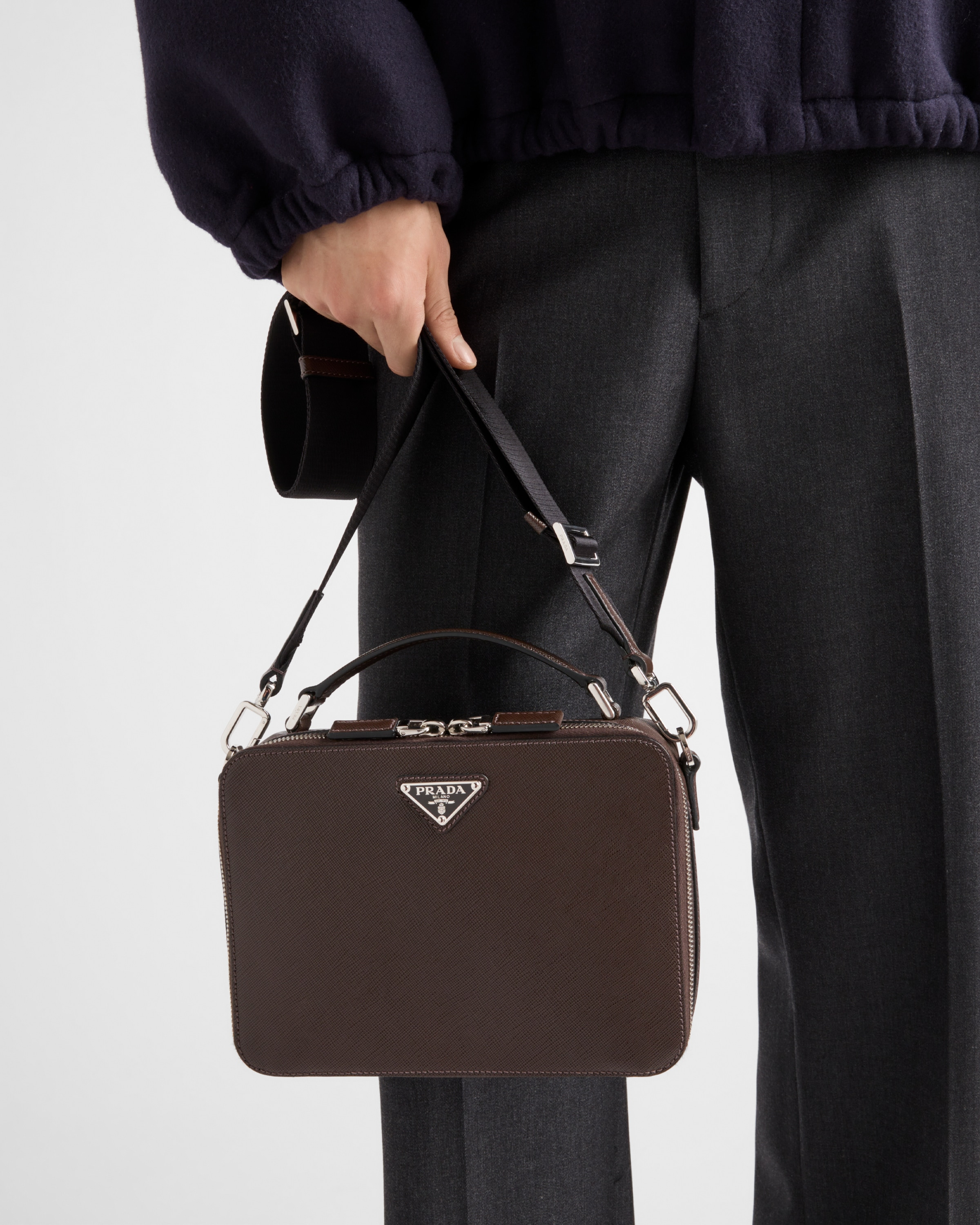Medium Prada Brique Saffiano leather bag - 9