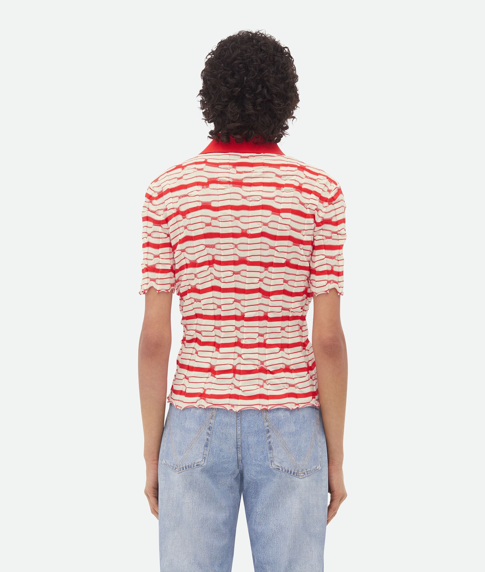 Distorted Stripe Cotton Polo - 3