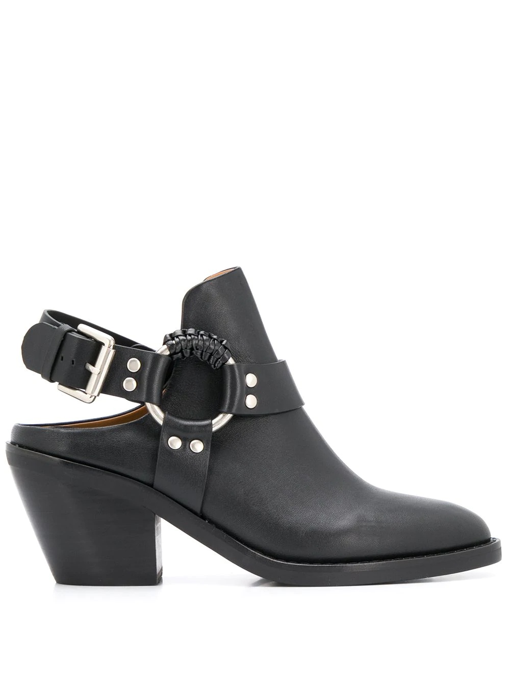 buckle strap mule boots - 1