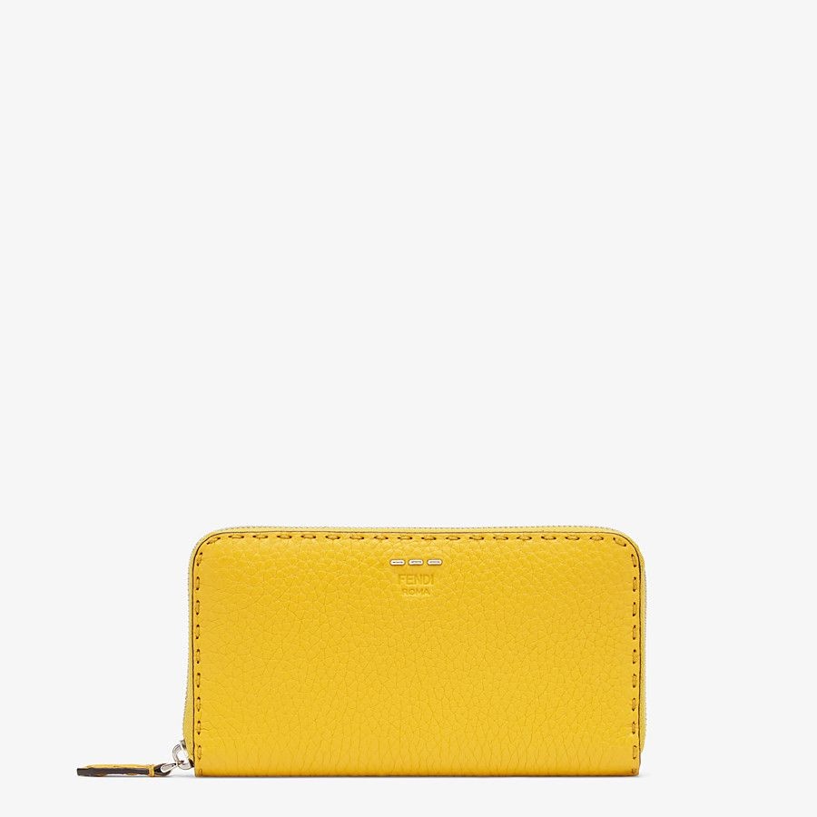 Yellow leather wallet - 1