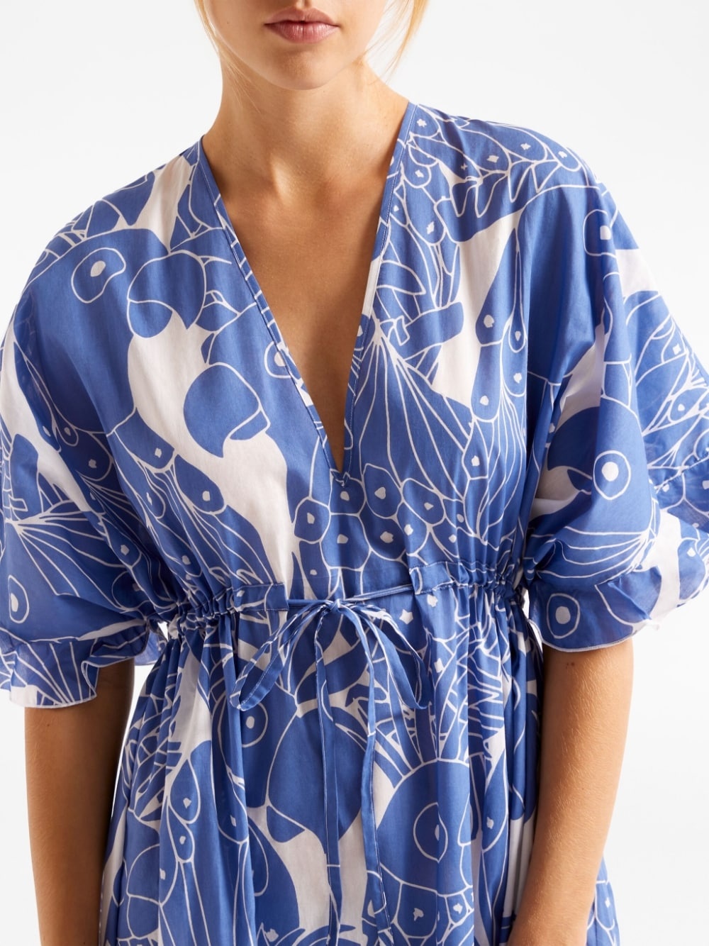 ERES geometric-print silk minidress - Blue