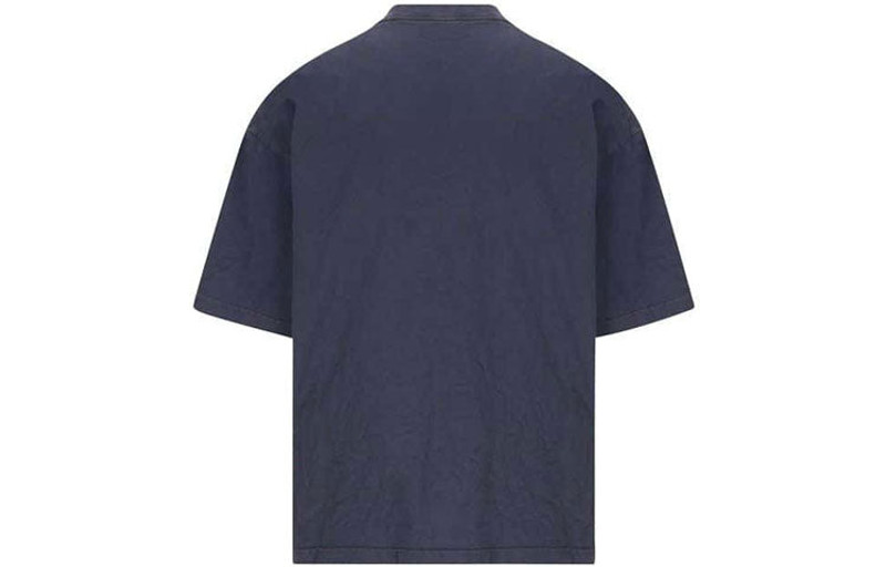 BALENCIAGA Balenciaga Varsity Logo Short Sleeve T-Shirt 'Navy' 612966TMV954140 outlook