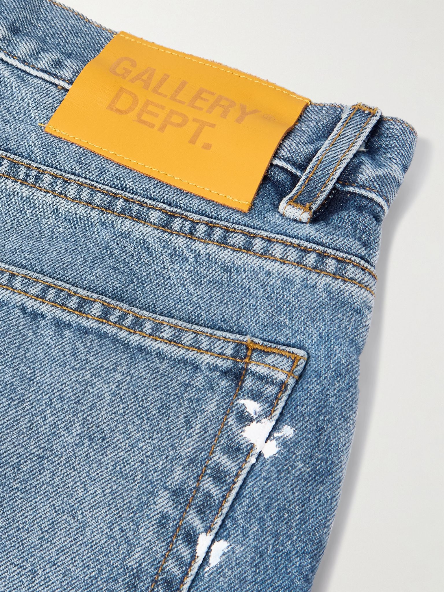 Ventura Straight-Leg Distressed Paint-Splattered Denim Shorts Blue - 5