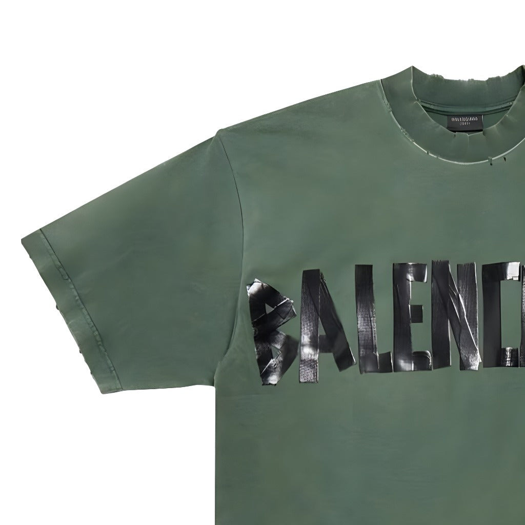 Balenciaga New Tape Type T-shirt Medium Fit 'Dark Green' 739784TQVQ83004 - 3