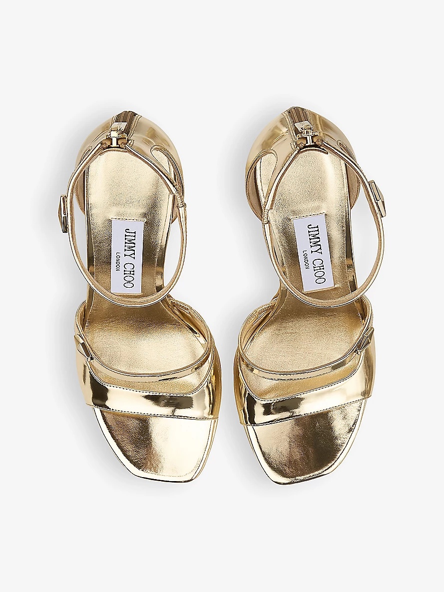 Claressa Platform 125 metallic-leather heeled sandals - 2