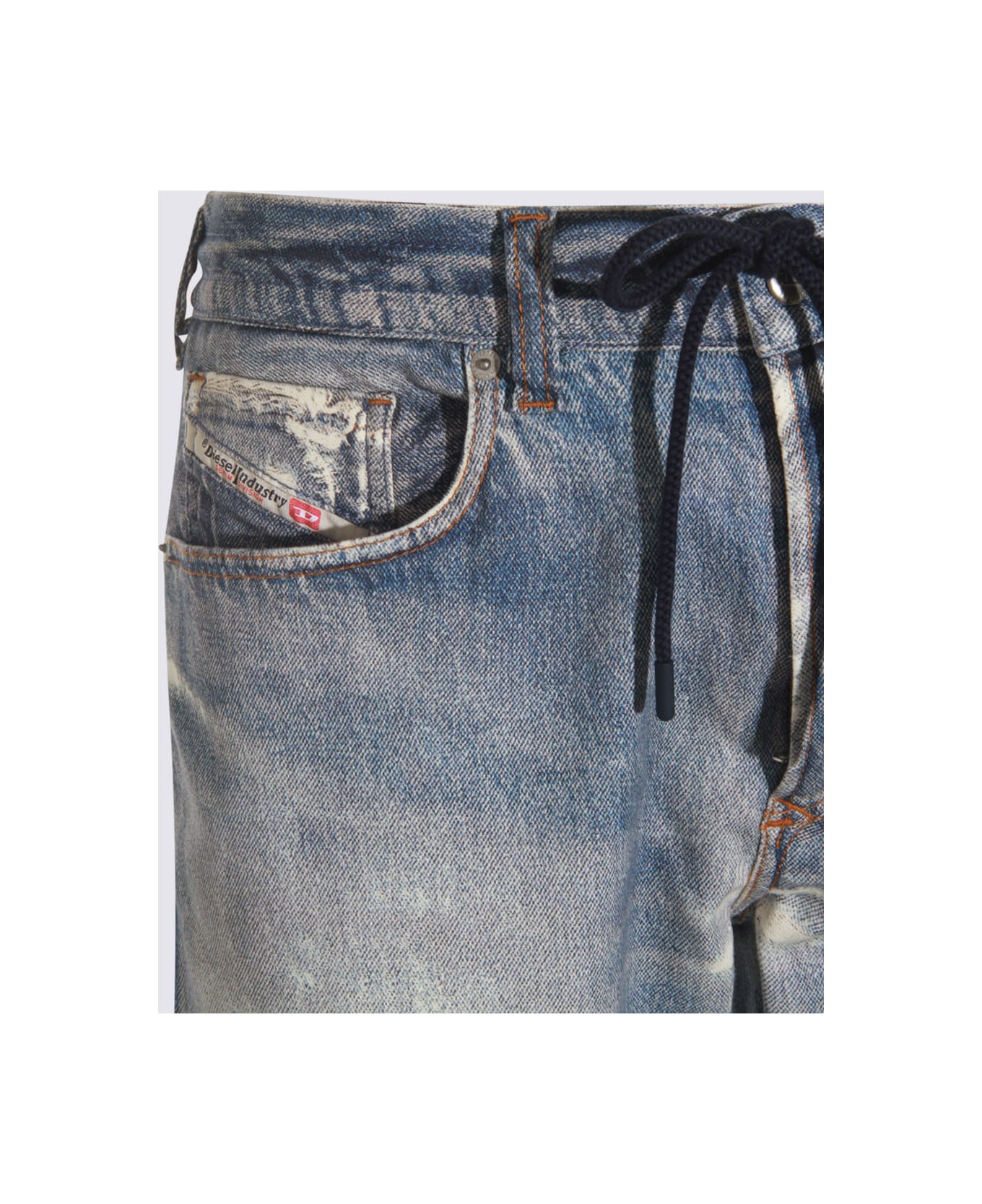 Blue Cotton Denim Jeans - 3