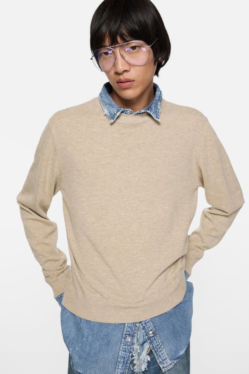 Layered wool jumper - Beige 4