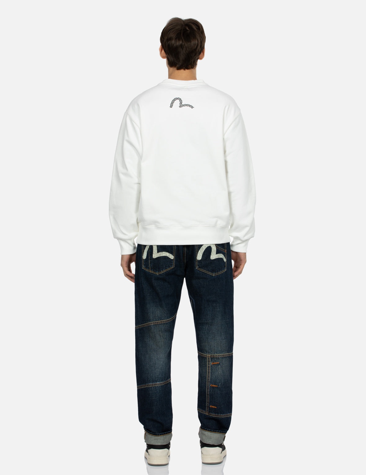 Seagull Print Carrot Fit Deconstructed Selvedge Denim Jeans #2017 - 5