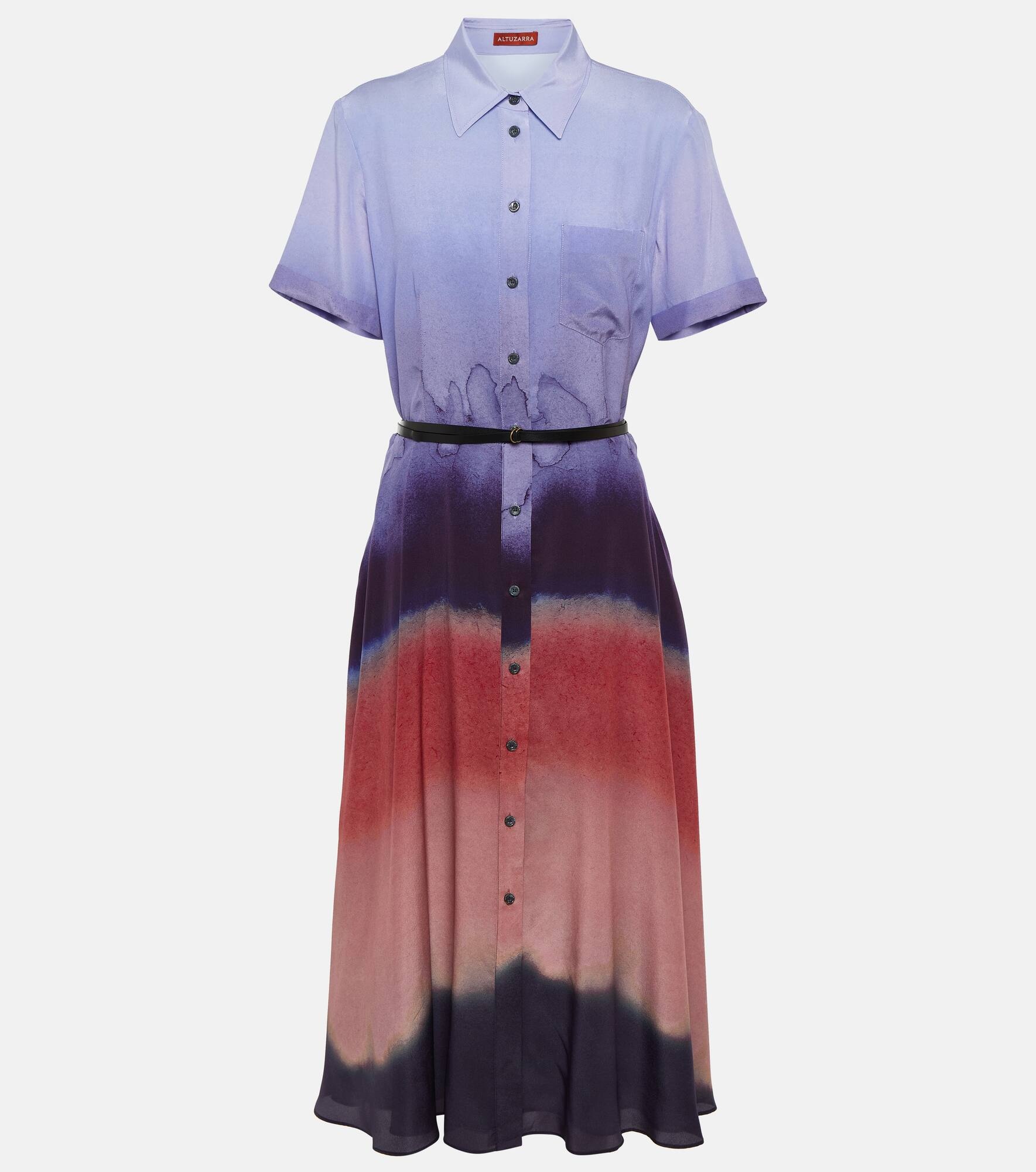 Kiera printed silk shirt dress - 1