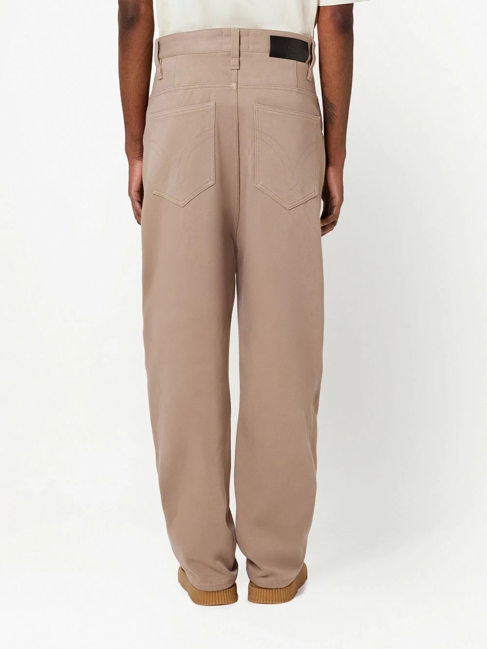 straight-leg cotton trousers - 4