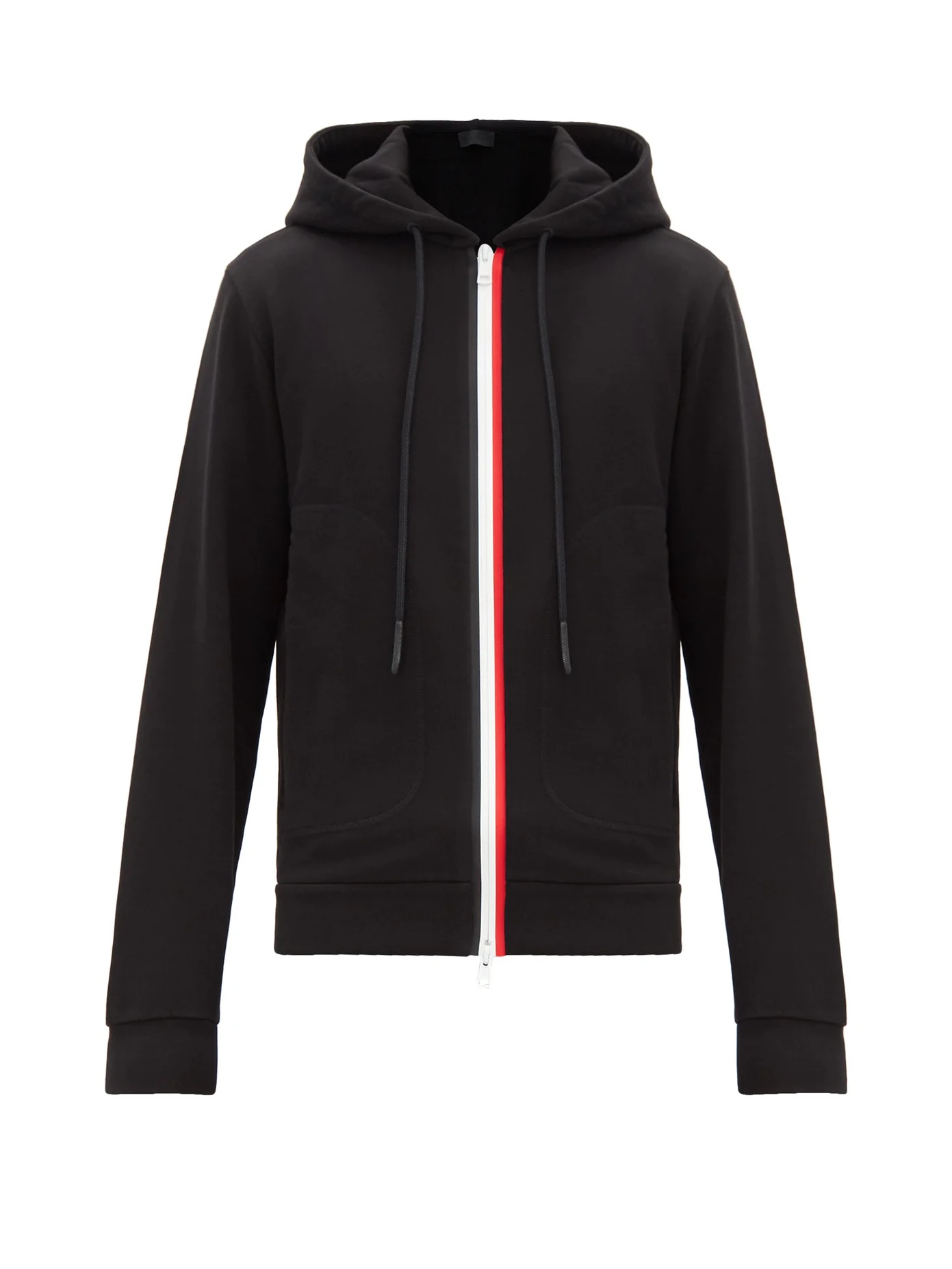 Tricolor-stripe cotton-jersey hooded sweatshirt - 1