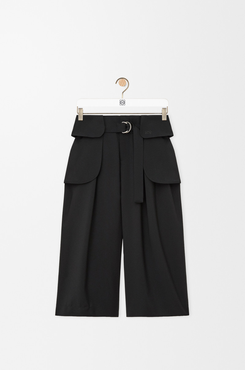 Cropped cargo trousers in wool 1