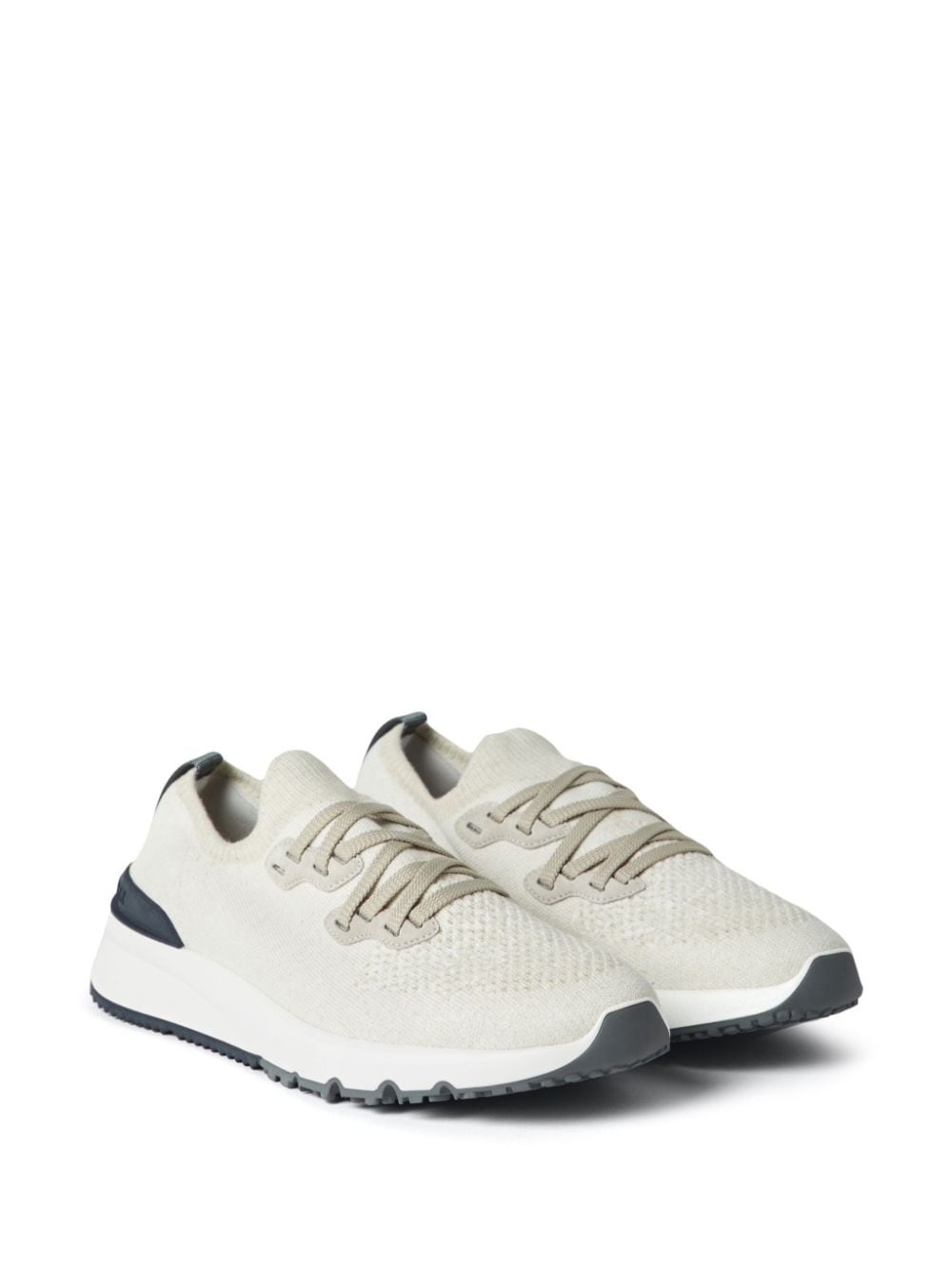 perforated-detail low-top sneakers - 2