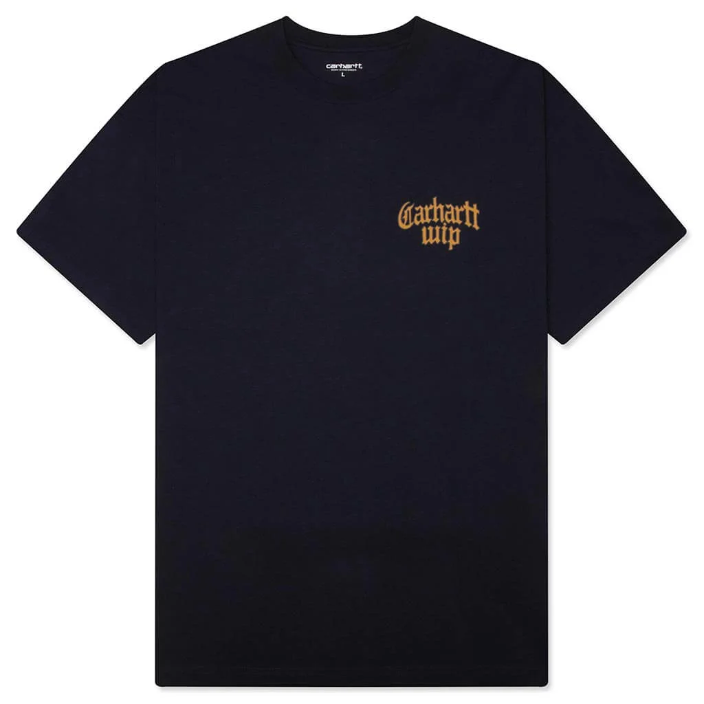 S/S BLACKLETTER T-SHIRT - DARK NAVY - 1