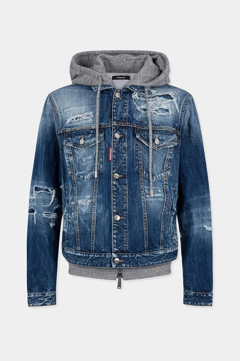 MEDIUM RIPPED WASH OVER JEAN JACKET - 1