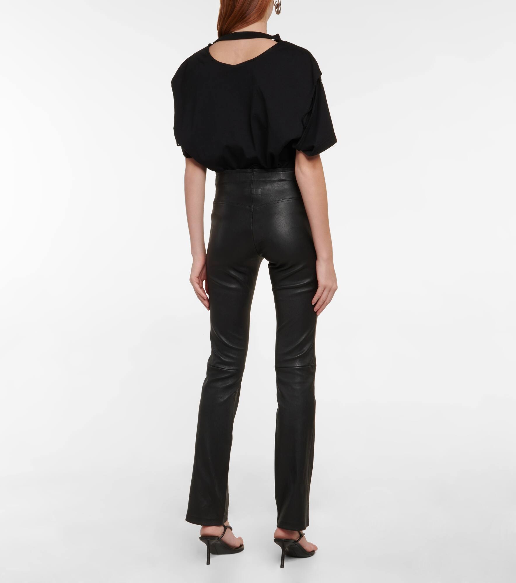 Cropped leather trousers - 3