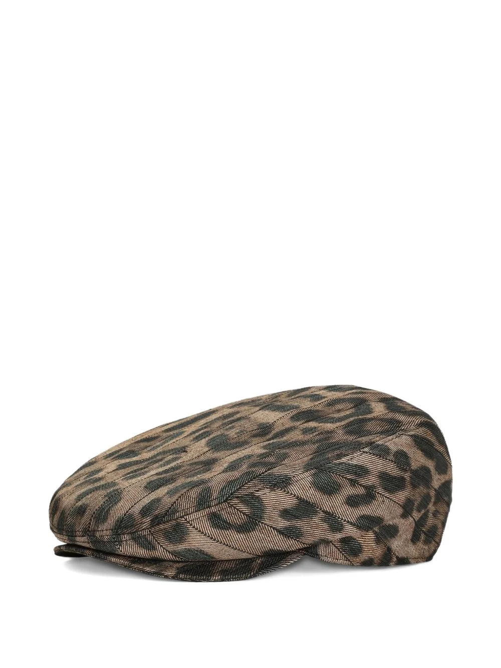 leopard-print jacquard flat cap - 1