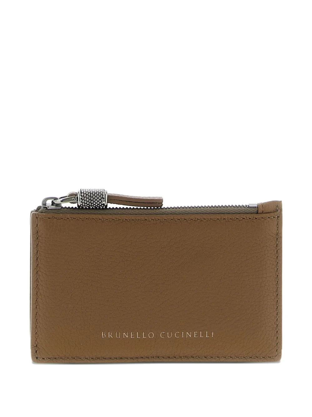 embossed-logo zipper card holder - 1