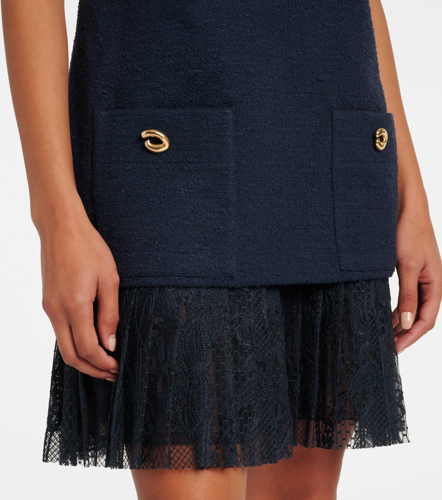 Tweed and lace minidress - 5