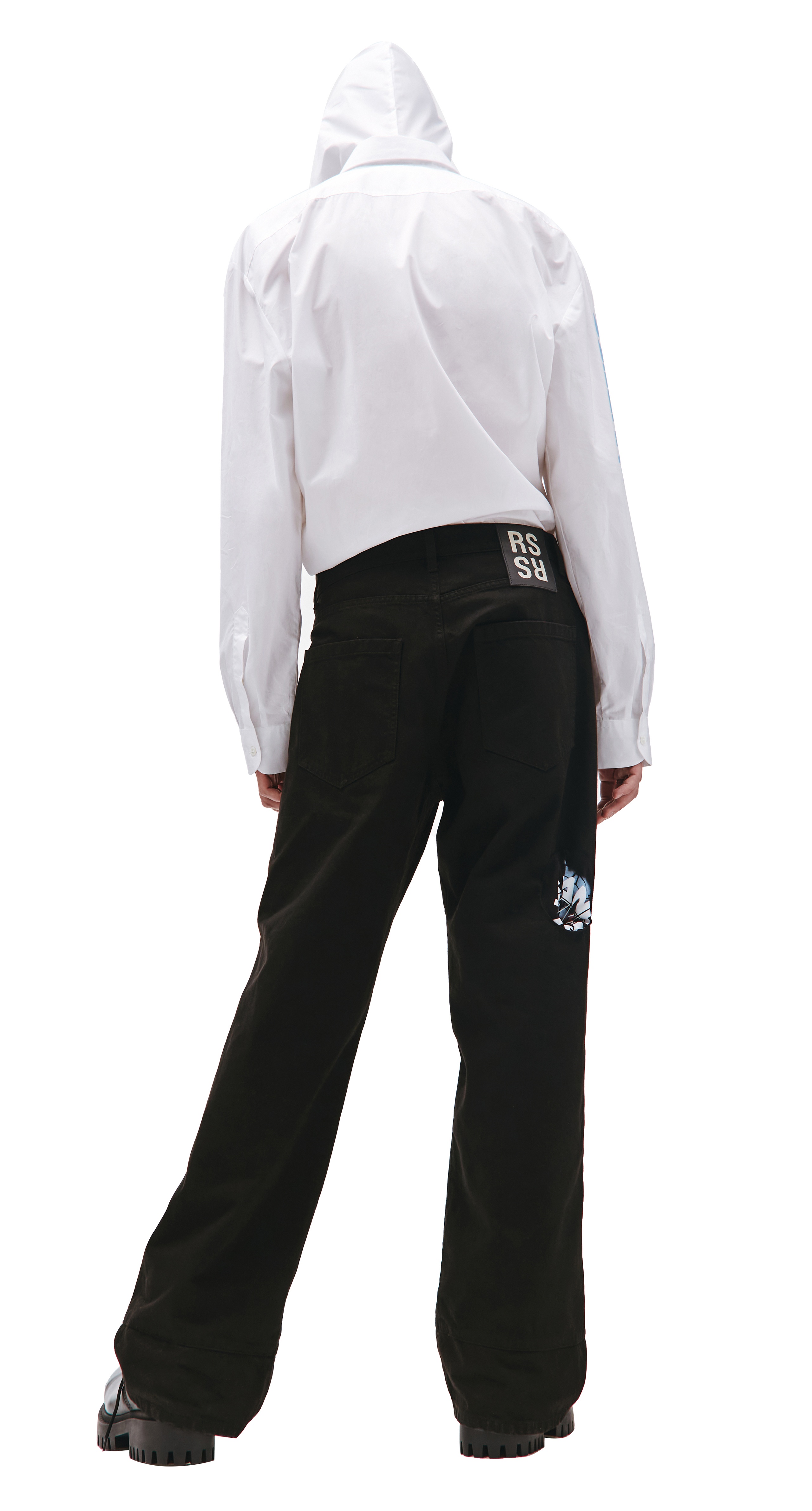 BLACK GRAPHIC PRINT JEANS - 3